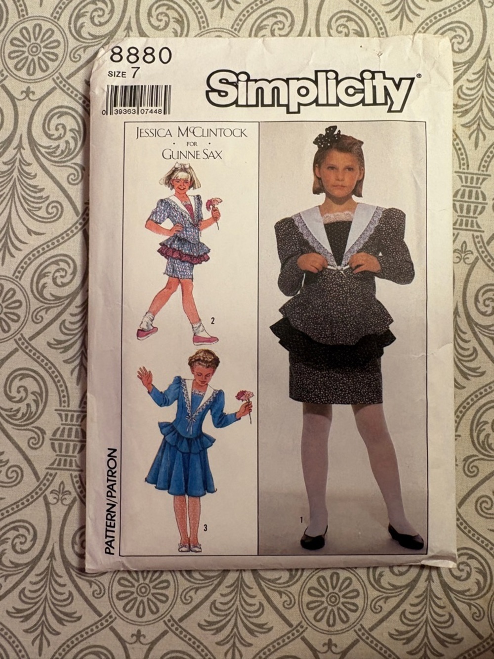 1988 Jessica McClintock for Gunne Sax girls Simplicity sewing pattern S8880